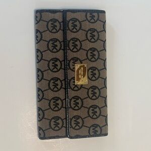 Michael Kors Classic Logo Trifold Canvas Wallet